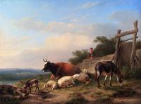 Verboeckhoven, Eugene Joseph - A Farmer Tending His Animals
